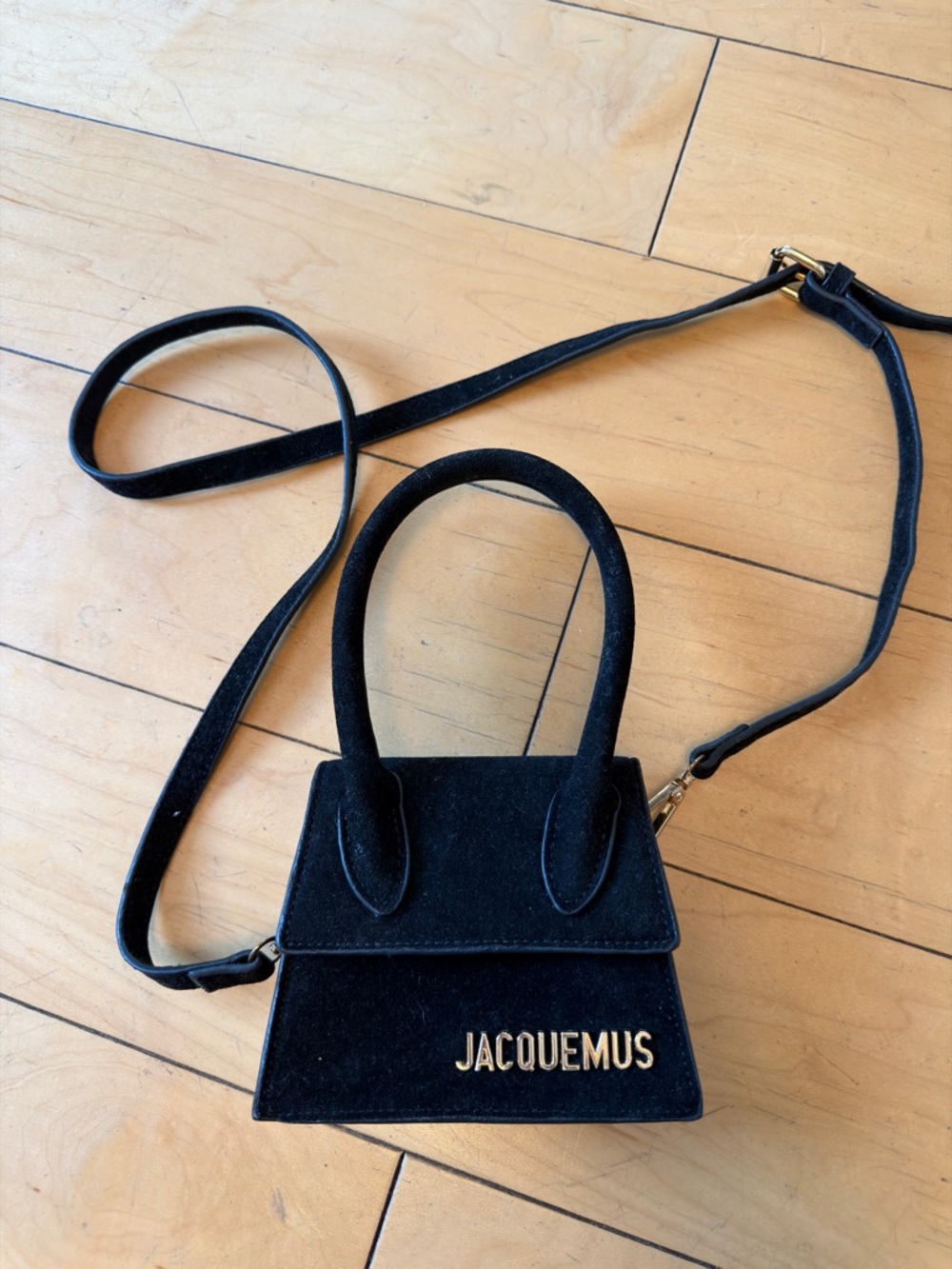 Jacquemus Black Suede Mini Le Chiquito Crossbody Bag
